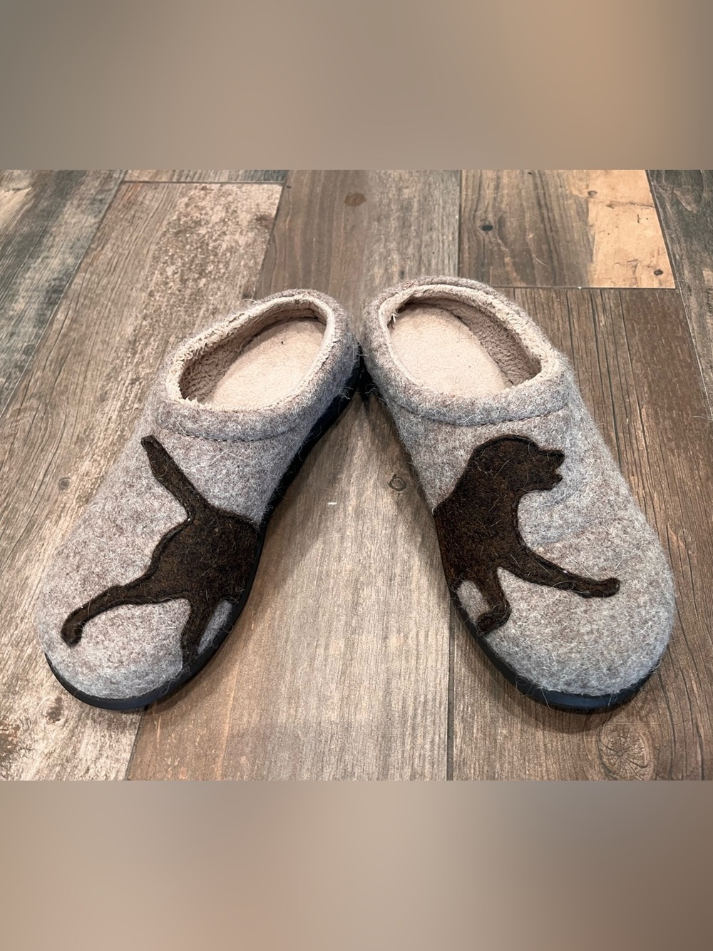 LL Bean Daybreak Scuff Dog Wool Women’s House shoe Slipper Size 8